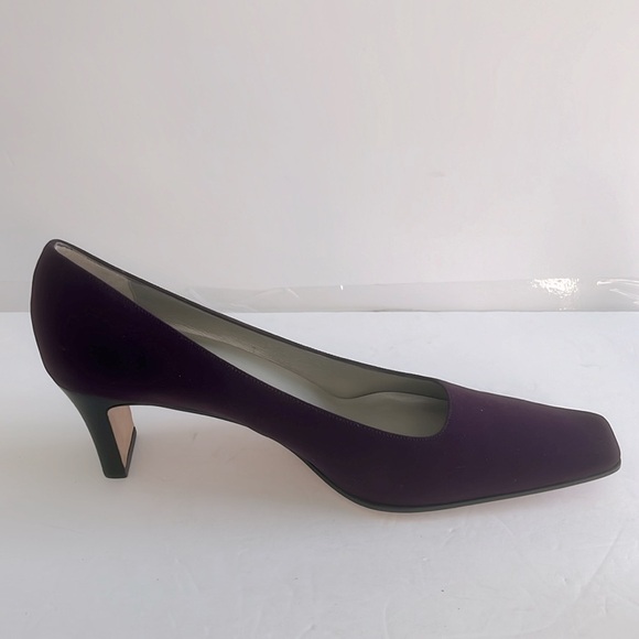 Adrienne Vitttadini $129 Elisir Peach Fabric Square Toe Pumps Shoes Size 9.5 NIB - Picture 4 of 7